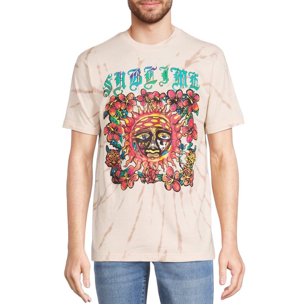 Sublime Small light Birch Tie Dye Men wash Graphic Tee soft feel short sleeve
